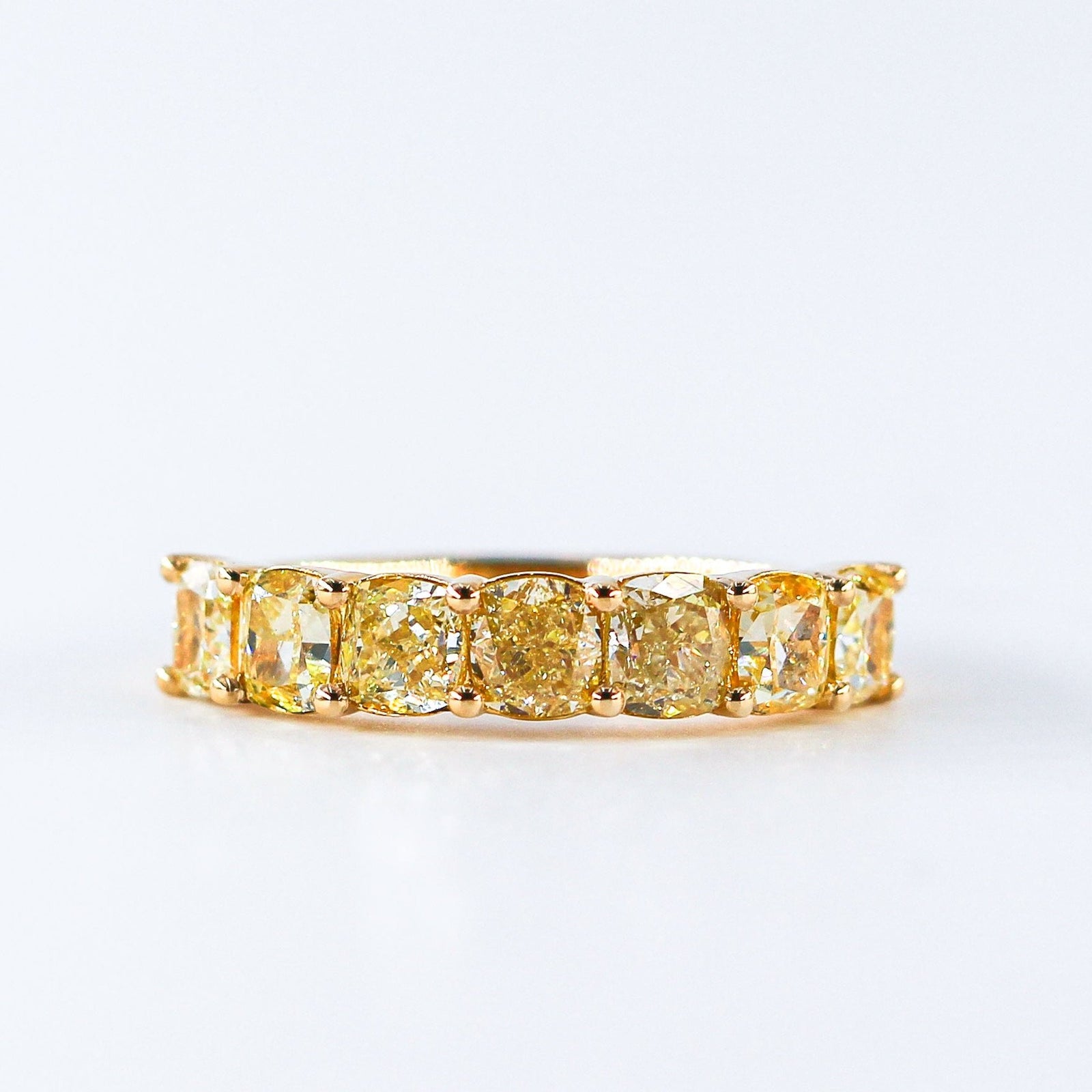 cushion cut fancy intense yellow diamond eternity rings Sydney best price