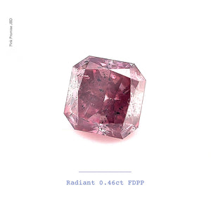 0.46ct Radiant shape 3P Fancy Deep Purple-Pink Certified Australian Pink Diamond, ARG09