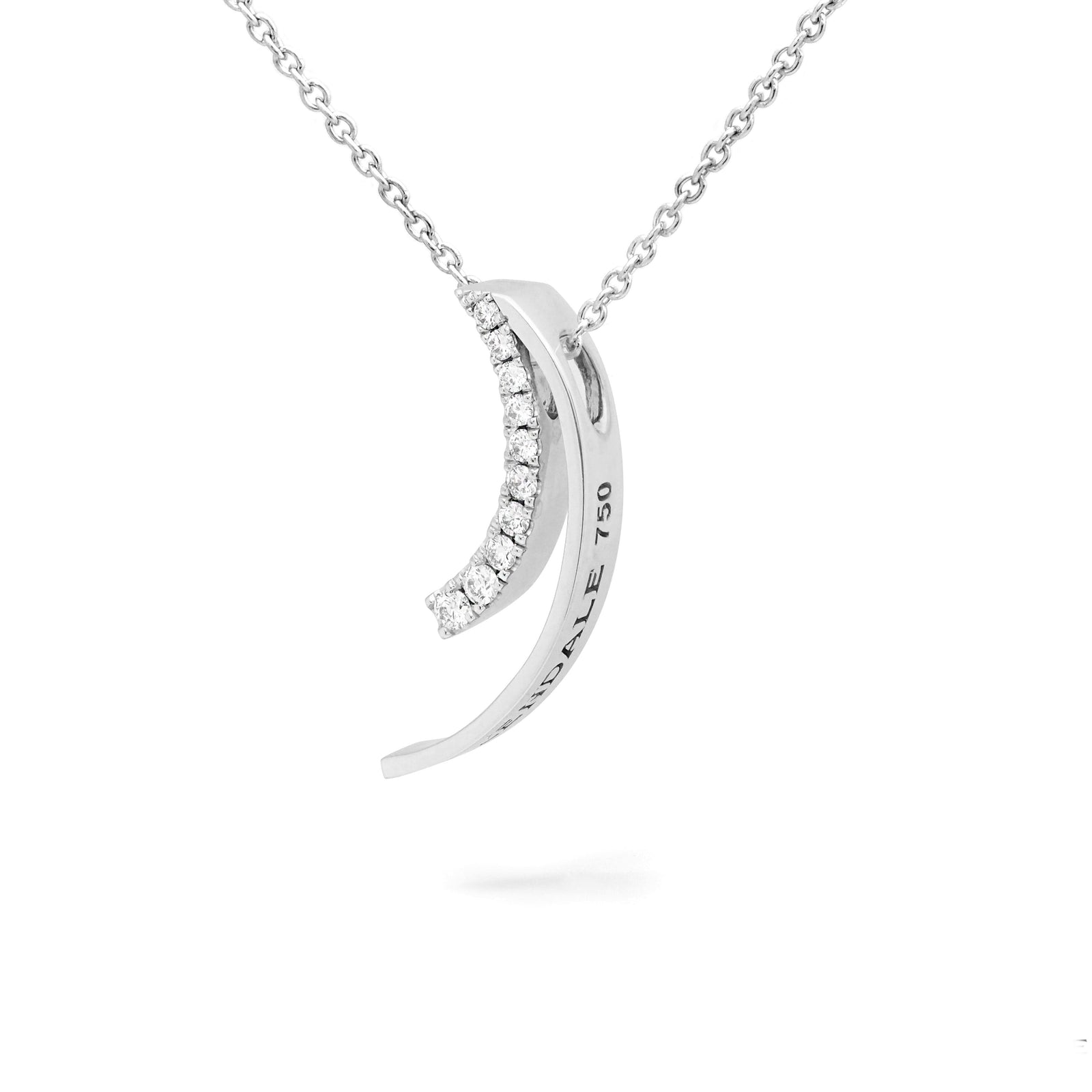 Australian White Diamond Crescent Moon Pendant - EDJP012/001