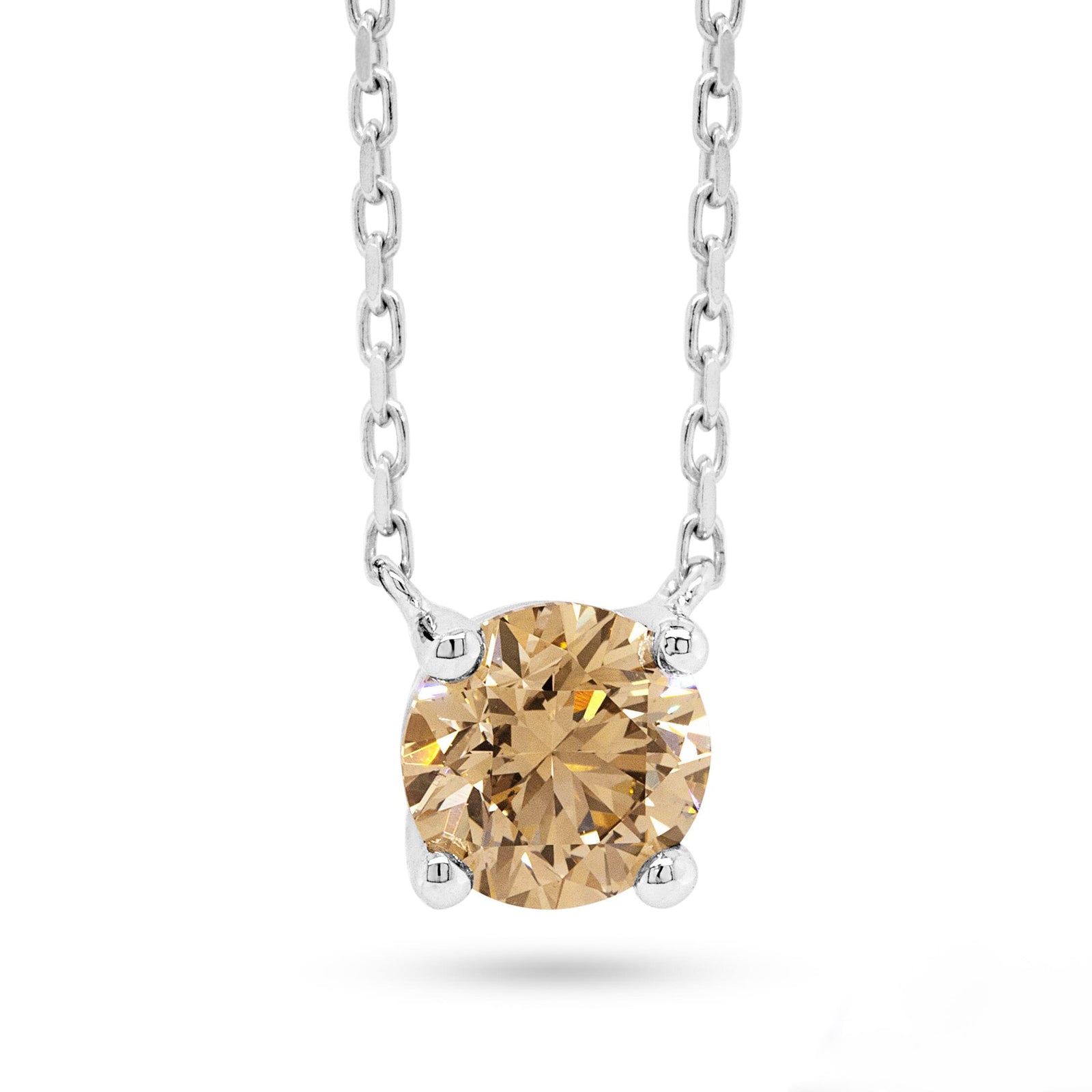 Australian Champagne Diamond Solitaire Pendant - EDJP065/001