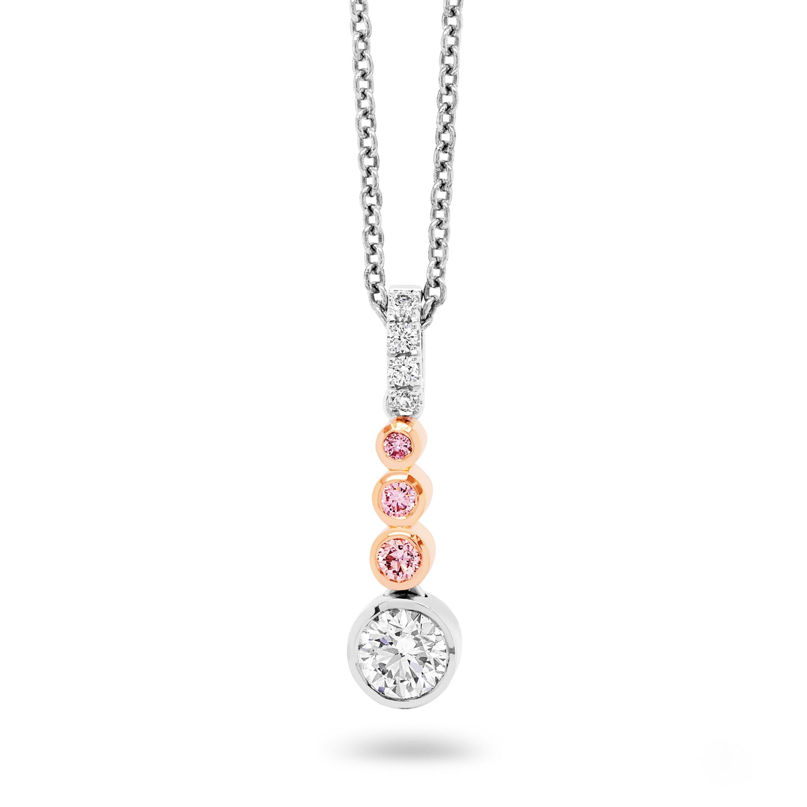 Australian Pink Diamond from WA and Australian White Diamond Pendant - EDJP070/004