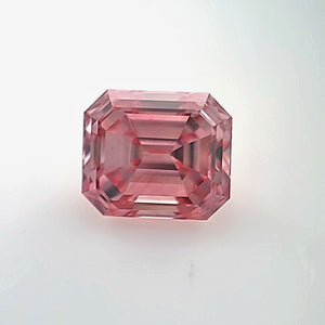 0.9ct Emerald shape 4BP Fancy Intense Pink Certified Australian Pink Diamond, ARG22