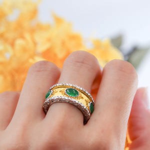 Cabochon Emerald rings Melbourne custom design