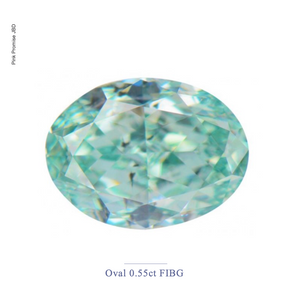 0.55ct Oval Cut Fancy Intense Blue-Green Color Diamond, G032