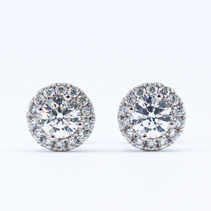 Round brilliant cut diamond earrings sydney for sale