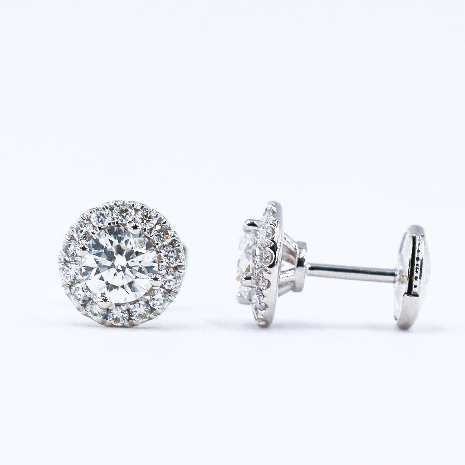Round brilliant cut diamond earrings sydney for sale