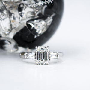 emerald cut diamond engagement rings brisbane australia unique design