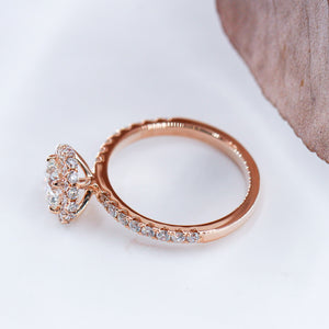 round brilliant cut diamond halo engagement rings melbourne custom design