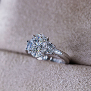 oval cut diamond three stone engagement rings perth australia custom design 
