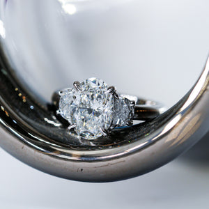 oval cut diamond three stone engagement rings perth australia custom design 