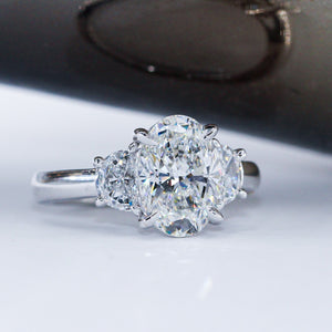 oval cut diamond three stone engagement rings perth australia custom design 