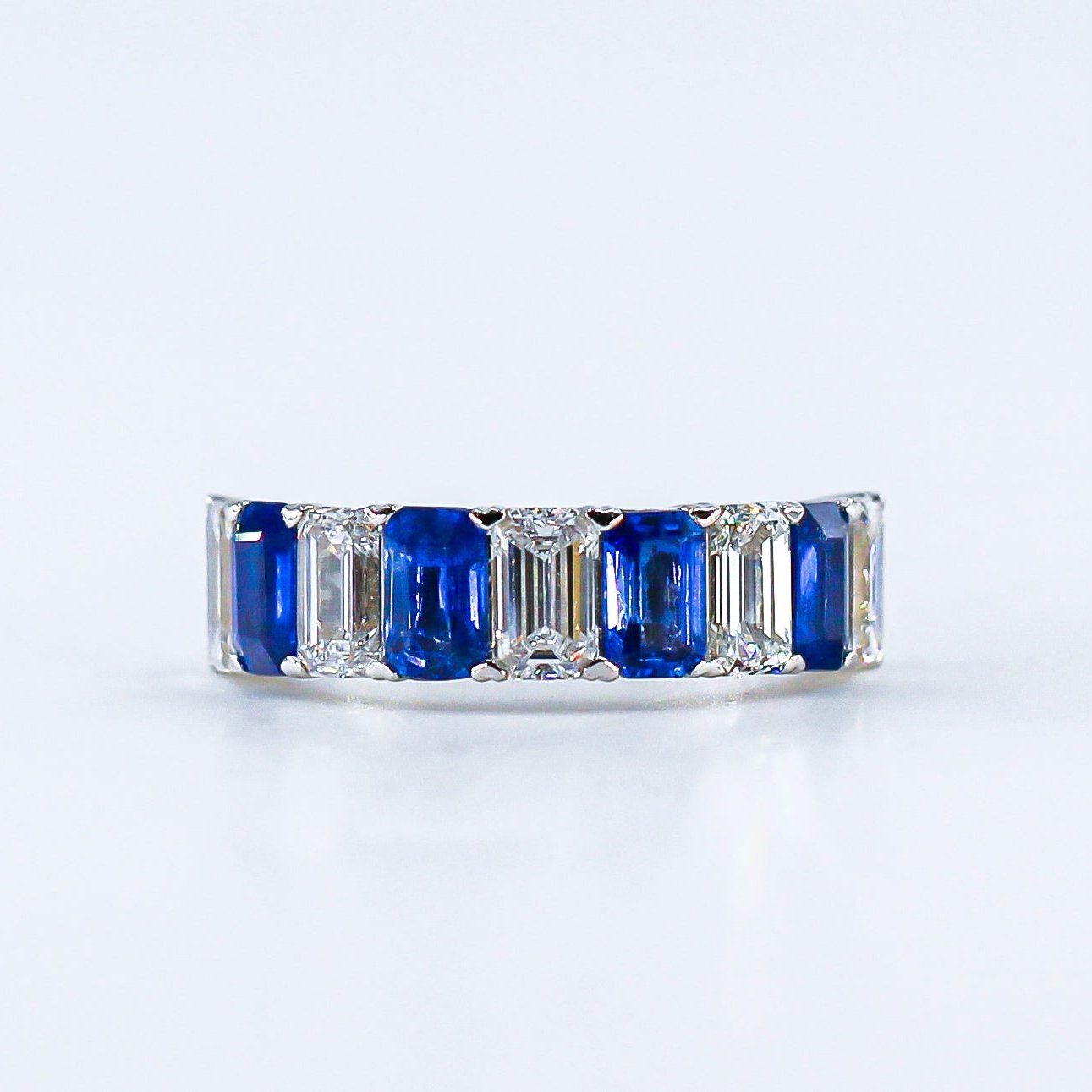 emerald cut sapphire eternity rings perth unique design