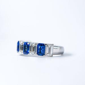 emerald cut sapphire eternity rings perth unique design