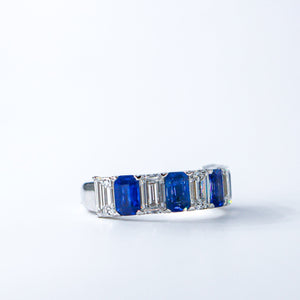 emerald cut sapphire eternity rings perth unique design