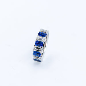 emerald cut sapphire eternity rings perth unique design