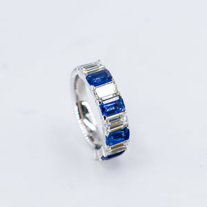 emerald cut sapphire eternity rings perth unique design
