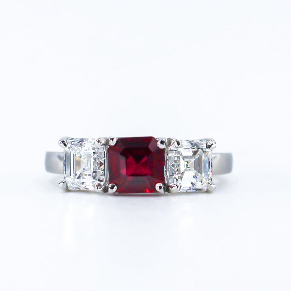radiant cut ruby diamond egagement rings perth australia custom design