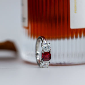 radiant cut ruby diamond egagement rings perth australia custom design