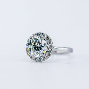 round brilliant cut diamond halo engagement rings sydney best price