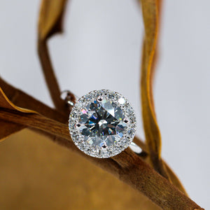 round brilliant cut diamond halo engagement rings sydney best price