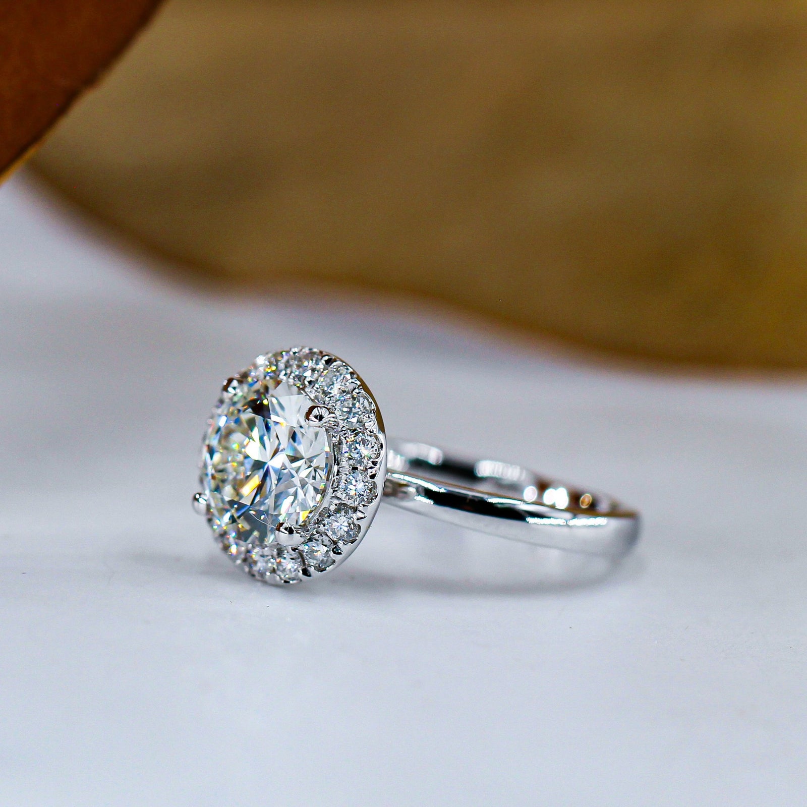 round brilliant cut diamond halo engagement rings sydney best price