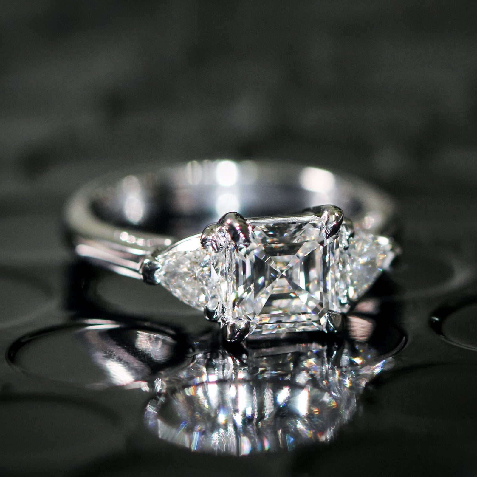 asscher cut diamond engagement rings sydney australia custom jewelry