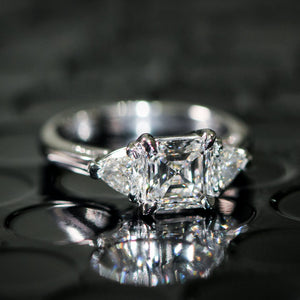 asscher cut diamond engagement rings sydney australia custom jewelry