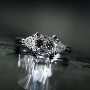 asscher cut diamond engagement rings sydney australia custom jewelry