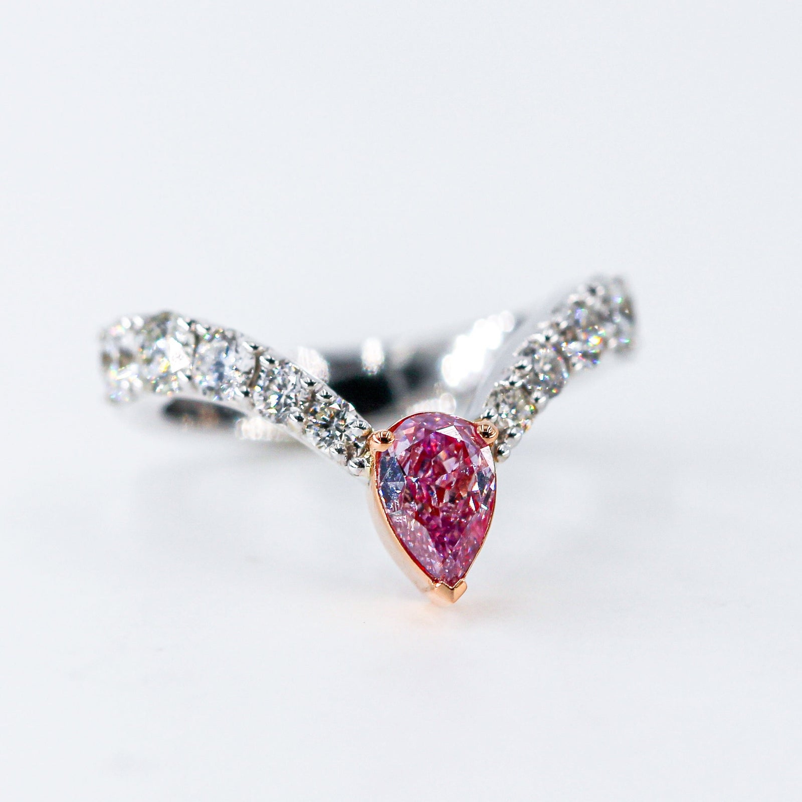 Pear shaped Argyle Pink Diamond Rings Melbourne Special offer