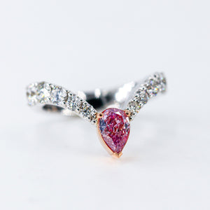 Pear shaped Argyle Pink Diamond Rings Melbourne Special offer