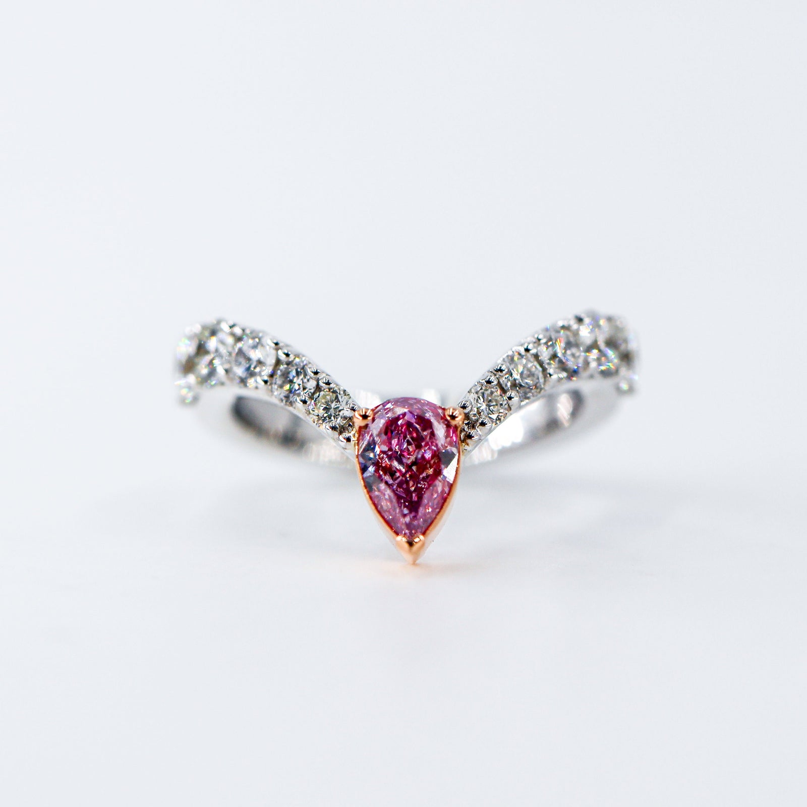 Pear shaped Argyle Pink Diamond Rings Melbourne Special offer