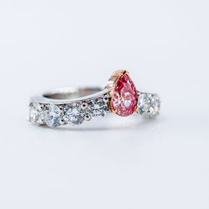 Pear Shape Argyle Pink Diamond Rings  Brisbane for sale