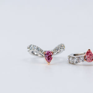 Pear shaped Argyle Pink Diamond Rings Melbourne Special offer