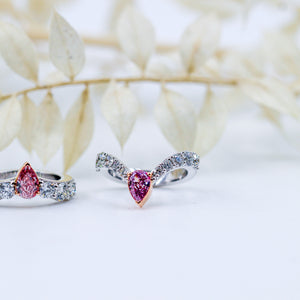 Pear shaped Argyle Pink Diamond Rings Melbourne Special offer