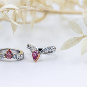 Pear shaped Argyle Pink Diamond Rings Melbourne Special offer