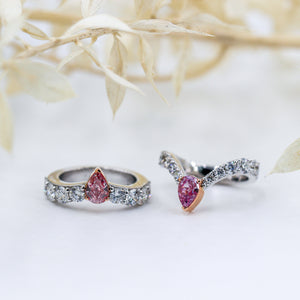 Pear Shape Argyle Pink Diamond Rings  Brisbane for sale