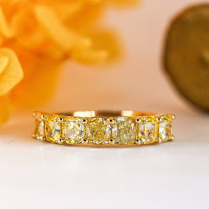 cushion cut fancy intense yellow diamond eternity rings Sydney best price