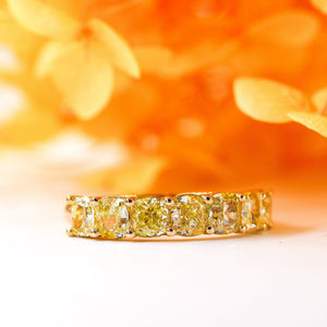 cushion cut fancy intense yellow diamond eternity rings Sydney best price