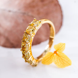 cushion cut fancy intense yellow diamond eternity rings Sydney best price