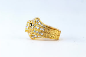 Oval cut yellow diamond halo dress rings Perth Custom jewelry for sale