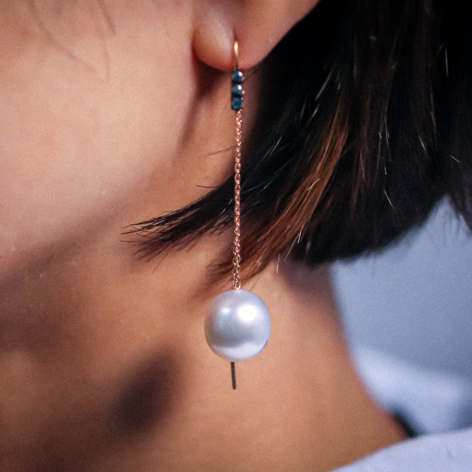 Australian South Sea Pearl Drop Earrings - JE12 B44E