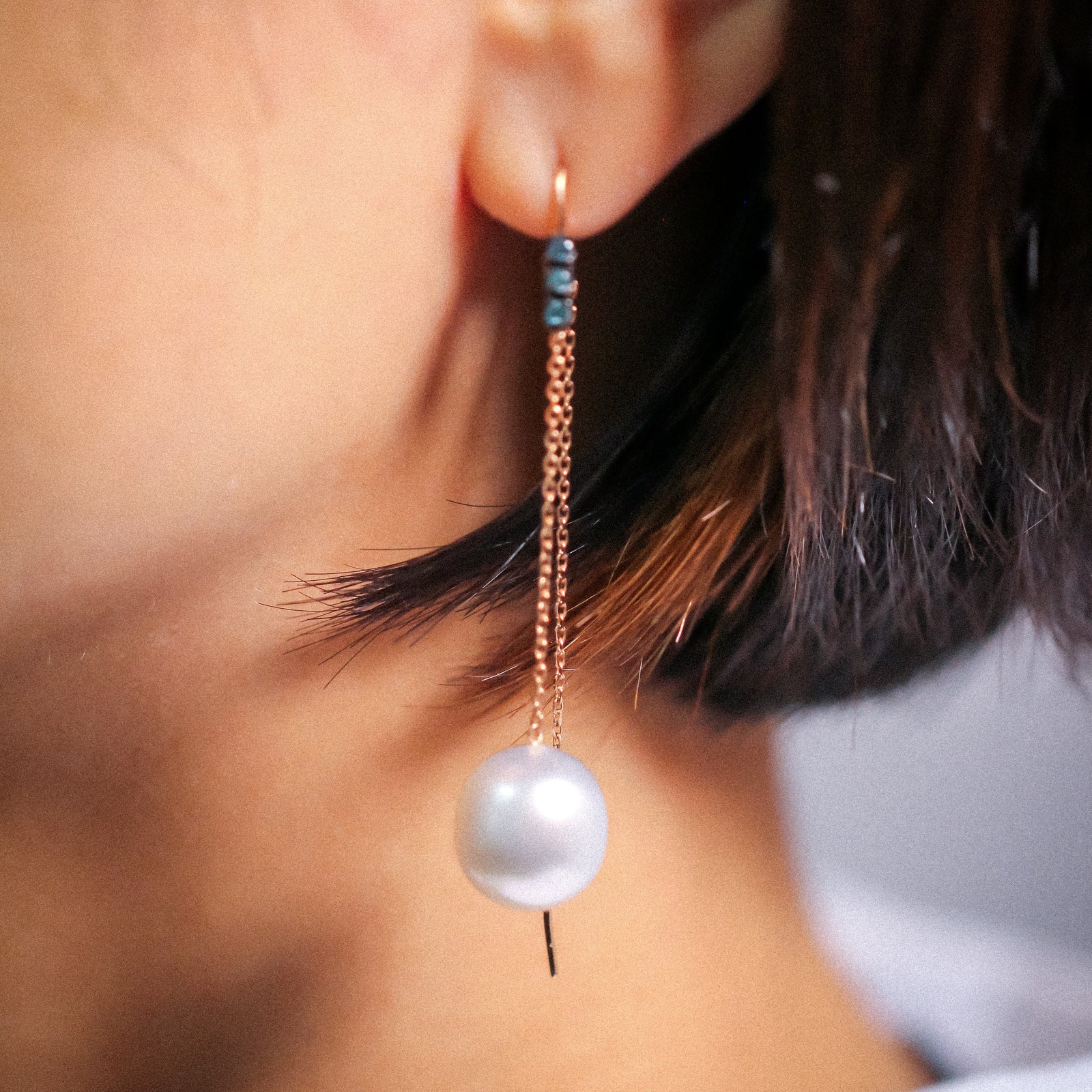 Australian South Sea Pearl Drop Earrings - JE12 B44E