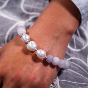 Australian South Sea Pearl &amp; Agate&nbsp;Bracelet - GEM