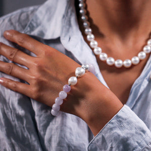 Australian South Sea Pearl &amp; Agate&nbsp;Bracelet - GEM