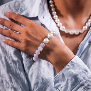 Australian South Sea Pearl &amp; Agate&nbsp;Bracelet - GEM