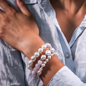 Australian South Sea Pearl &amp; Agate&nbsp;Bracelet - GEM
