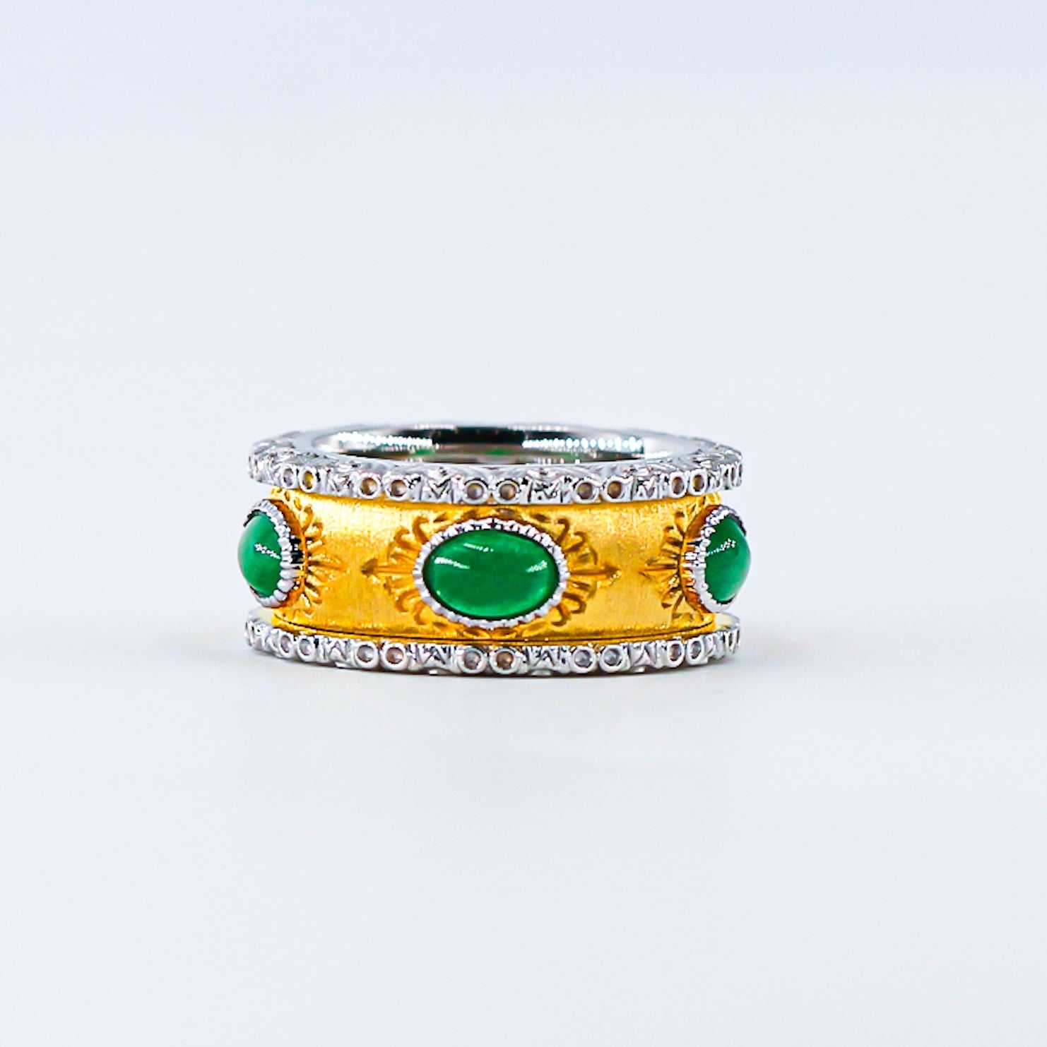 Cabochon Emerald rings Melbourne custom design