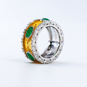 Cabochon Emerald rings Melbourne custom design
