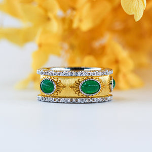 Cabochon Emerald rings Melbourne custom design