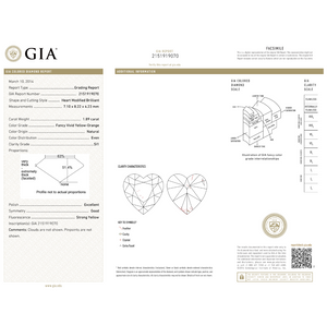 1.89ct Heart Shape Fancy Vivid Yellow-Orange Color Diamond, O022